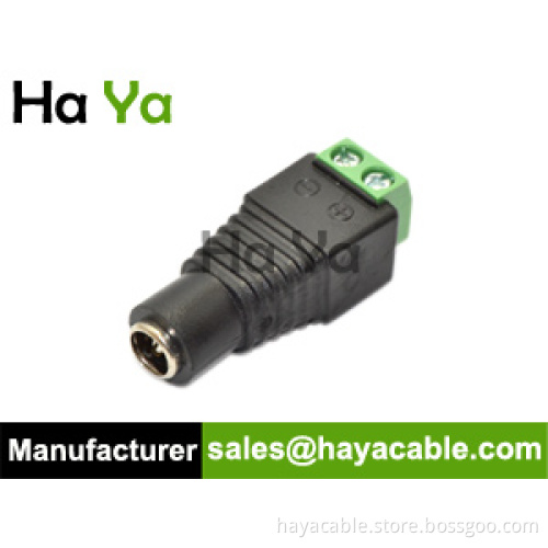 DC Female Barrel to 2 Conductor Screw down connector